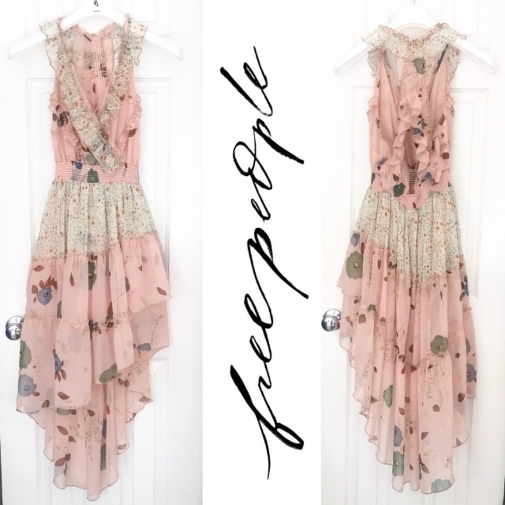 Free people high low ruffle dress